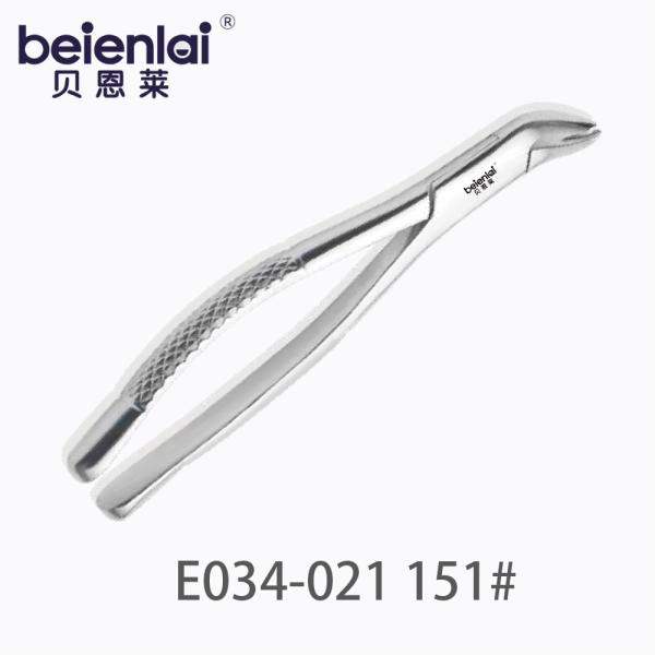 Benlai Adult Tooth Forceps E034-021 #151, for Mandibular Premolars & Anterior Teeth Extraction