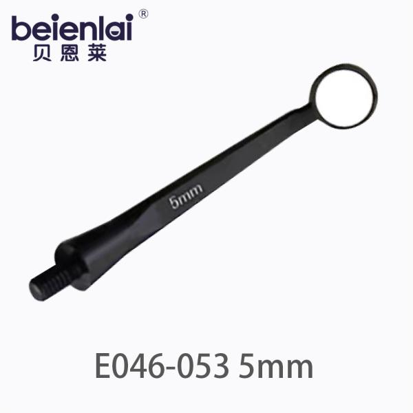 Benlai Dental Mouth Mirror E046-053, 5mm Micro HD Single-Sided Round Mirror Head with Round Shaft
