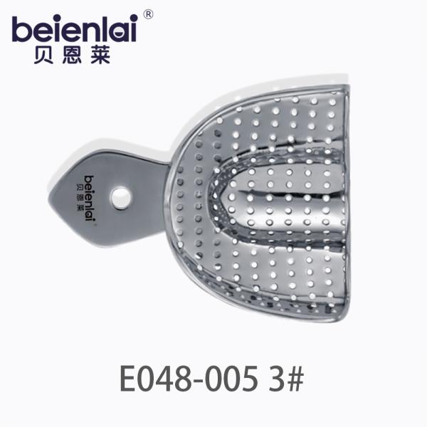 Benlai Dental Impression Tray E048-005, No.3 Large Perforated Stainless Steel Upper Tray