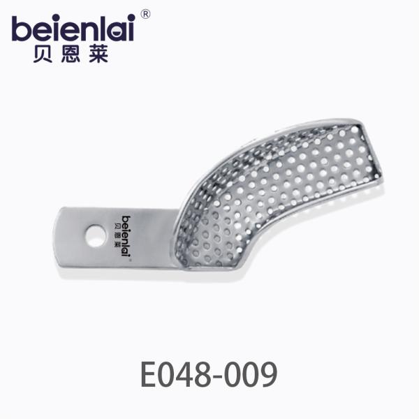 Benlai Dental Impression Tray E048-009, Perforated Stainless Steel Left Partial Tray