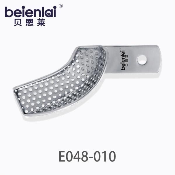 Benlai Dental Impression Tray E048-010, Perforated Stainless Steel Right Partial Tray