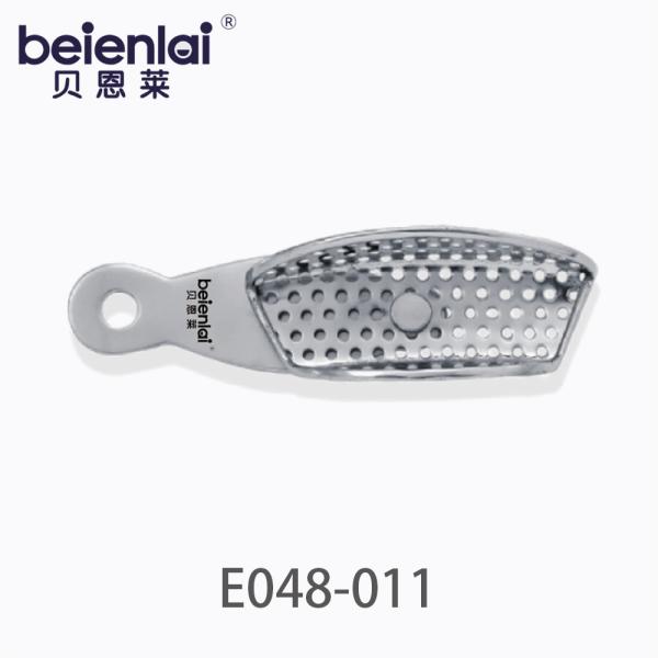 Benlai Dental Impression Tray E048-011, Perforated Stainless Steel Removable Tray