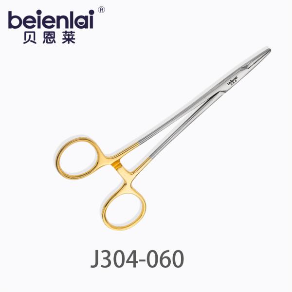 Benlai Tungsten Carbide Needle Holder J304-060, Straight, 18cm, Fine Needle Tip