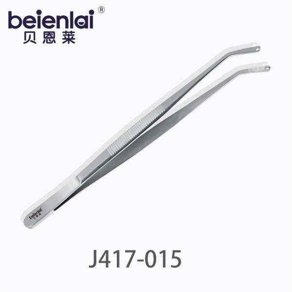 贝恩莱 缝合镊 J417-015 15.5cm 单弯无定位 方头 1.5*2.2
