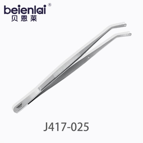 Benlai Suture Forceps J417-025, 15.5cm, Single Curved, With Position Pin, Square Tip, 1.5×2.2