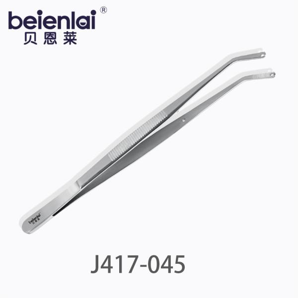 Benlai Suture Forceps J417-045, 15.5cm, Single Curved, With Position Pin, Square Tip, 1.5×3.2