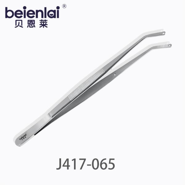 Benlai Suture Forceps J417-065, 15.5cm, Single Curved, With Position Pin, Square Tip, 1.5×4.0