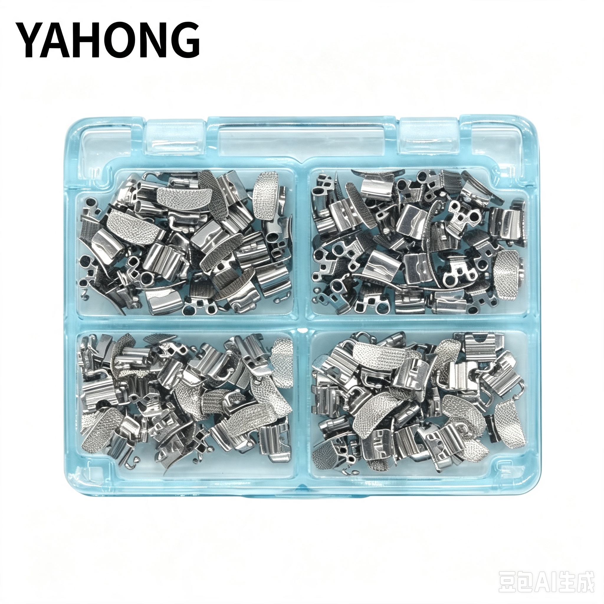 Yahong Orthodontic Buccal Tube 6‑Position Triple‑Tube Bondable Buccal Tube (3 Upper 2 Lower) 4*1(Set) Bag Pack 2