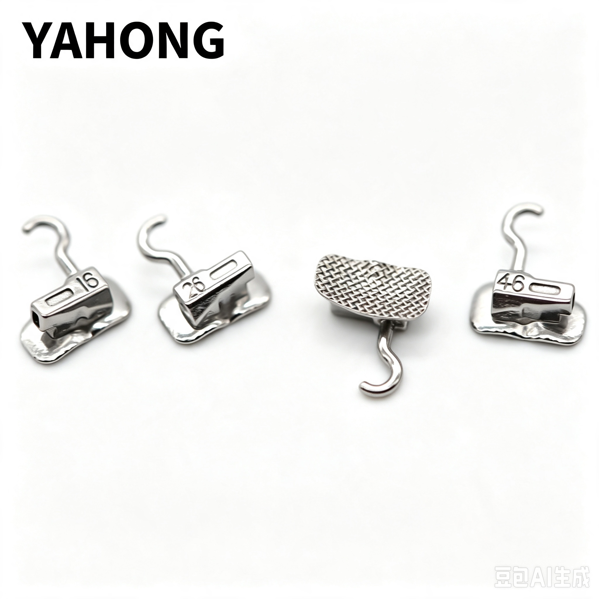 Yahong Orthodontic Buccal Tube Molar Buccal Tube With Extended Hook (F1) Boxed 4*1(Set) Bag Pack 2