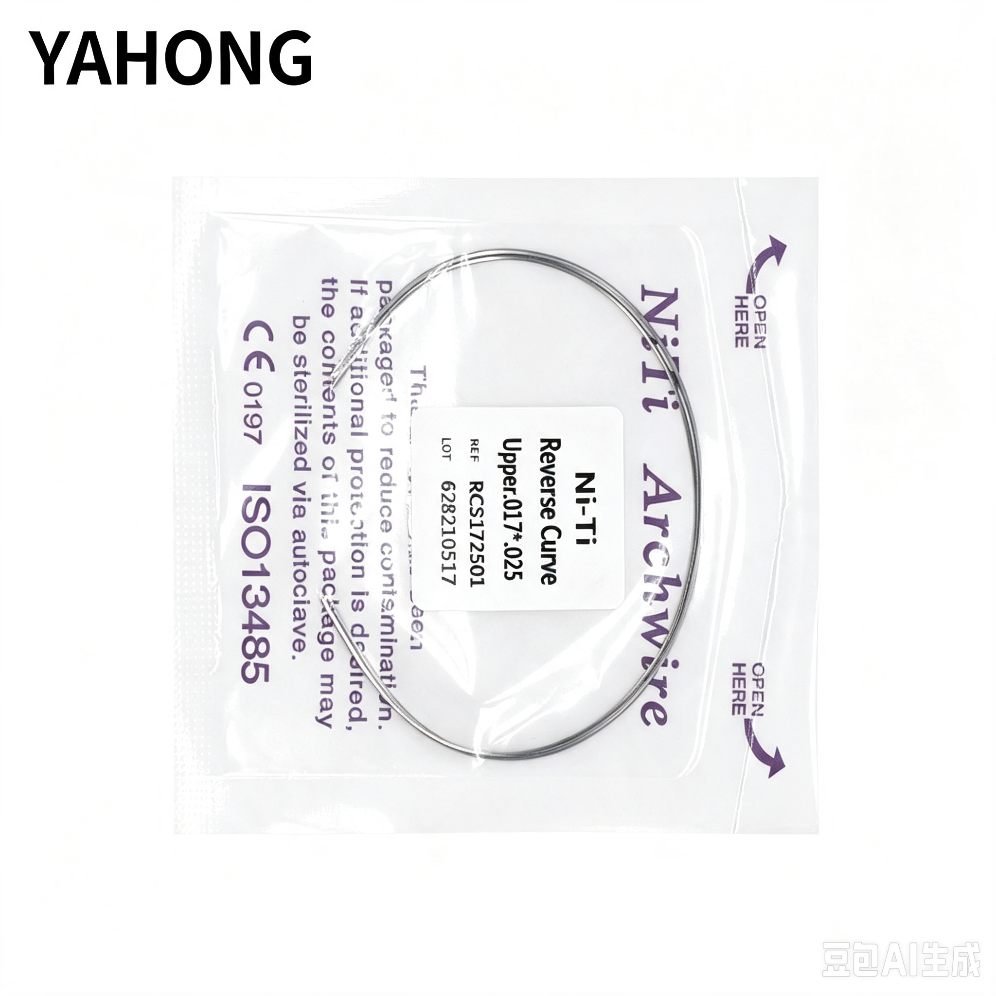 Yahong Orthodontic Arch Wire Niti Reverse Curve (Rectangular Wire) 2*1