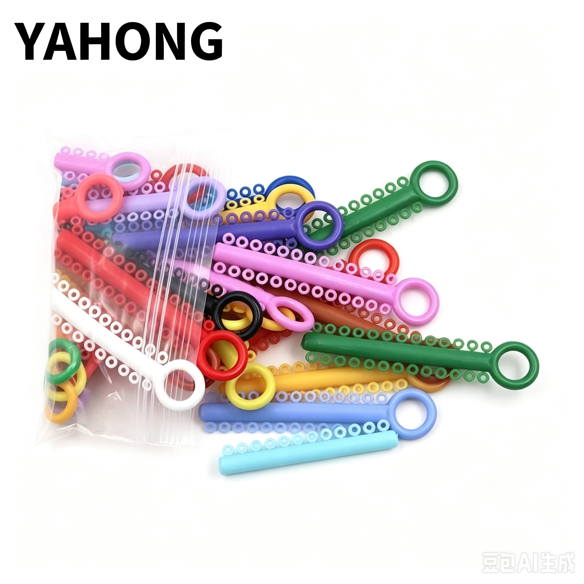 YAHONG Orthodontic *Rubber Bands Ligature Tie (T‑Type) 40*1