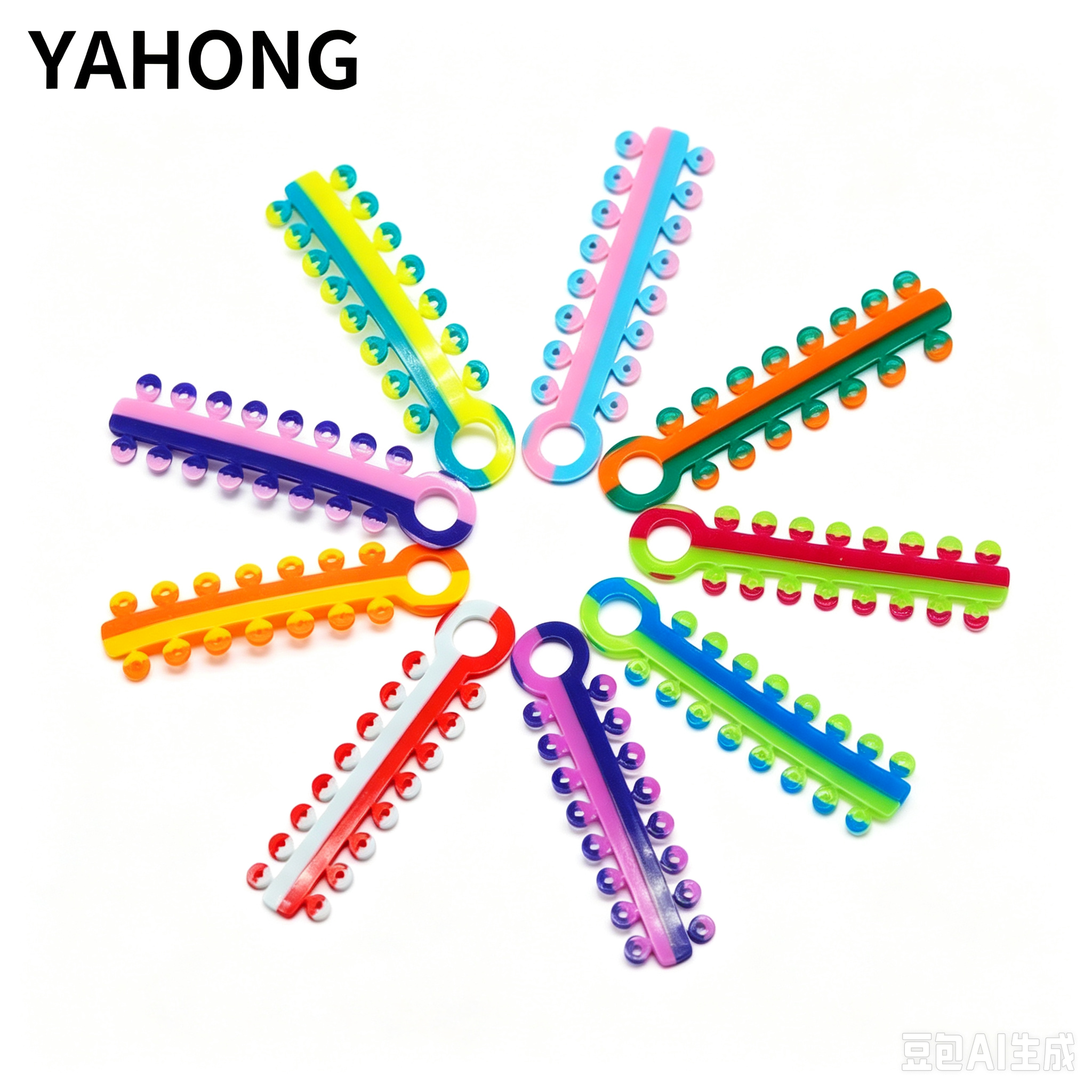 YAHONG Orthodontic Rubber Bands Two‑Color Ligature Ties 20*1