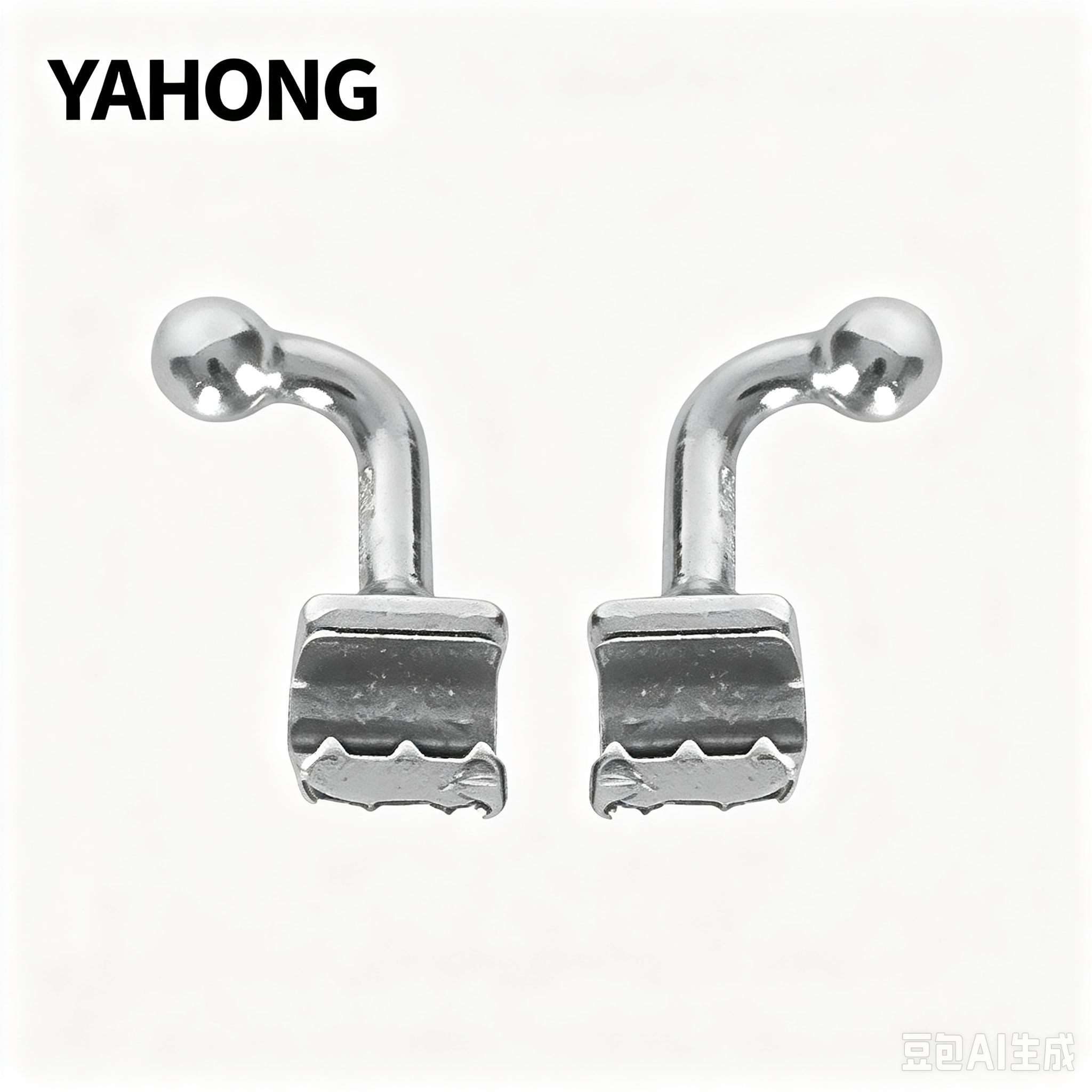 YAHONG Intra‑Oral Orthodontic Attachments Ball‑Head Curved Hook (W3‑6) Box 50*1, 25 pcs each for left and right