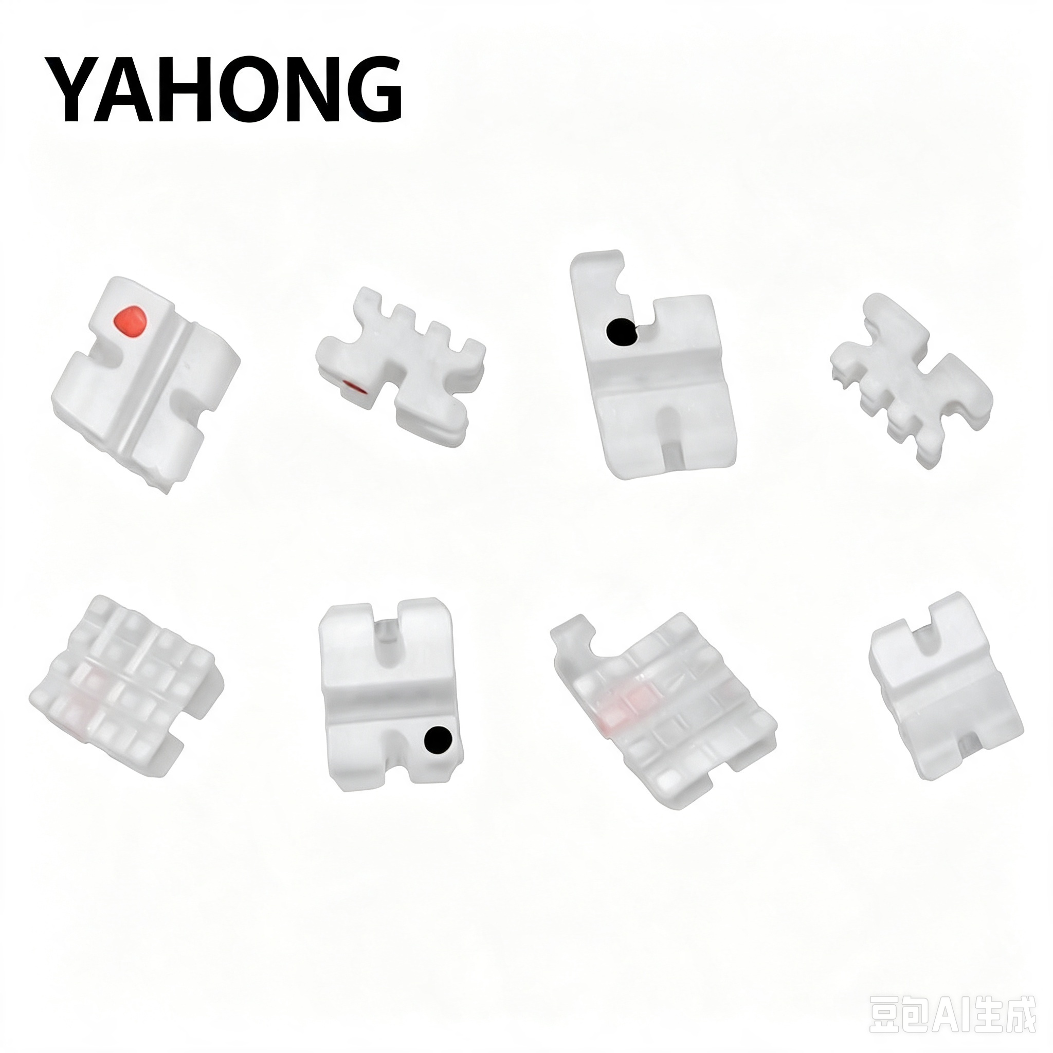 YAHONG Orthodontic Bracket,Ceramic Bracket (Mesh Base) (H1),20*1