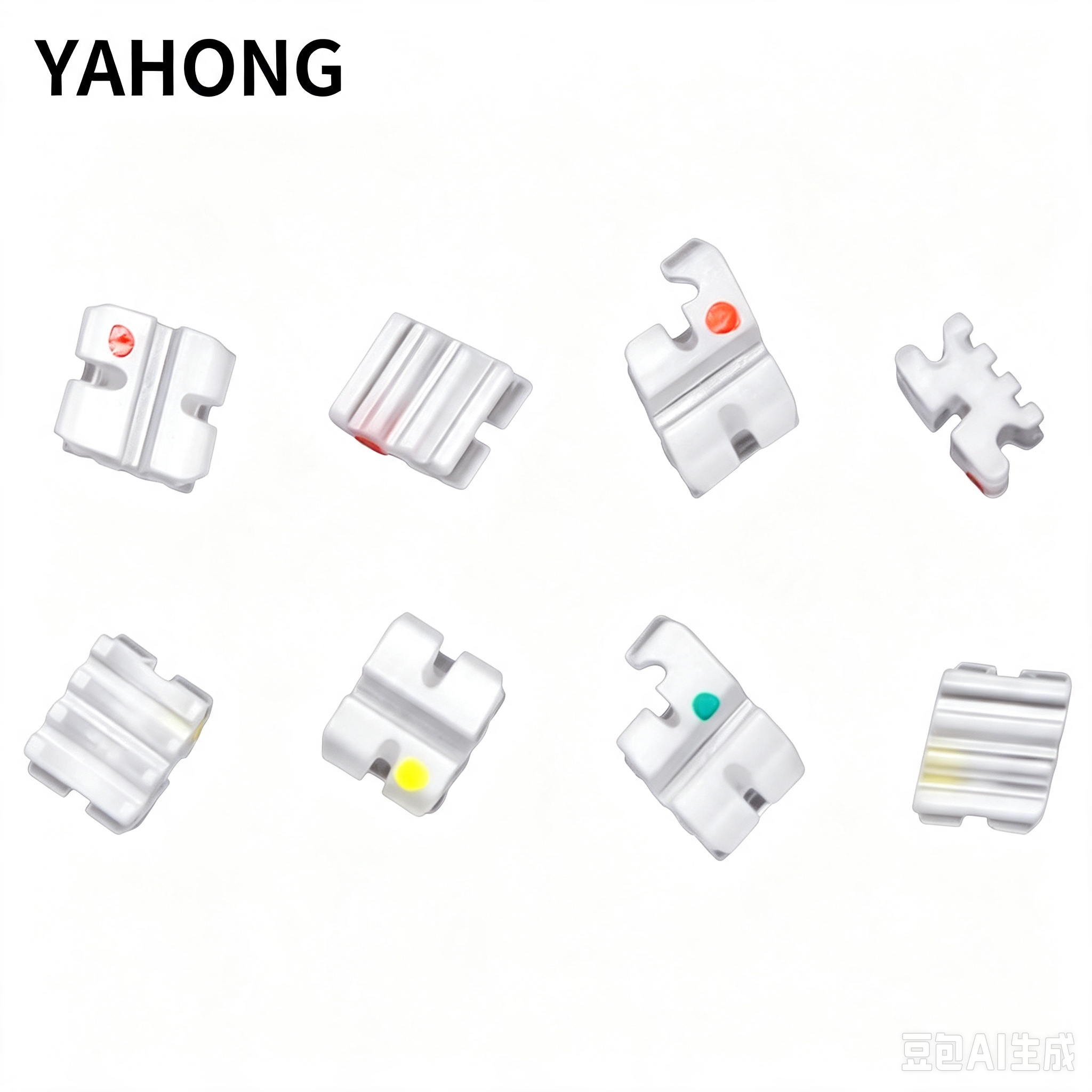 YAHONG Orthodontic Bracket,Ceramic Bracket (Hook Base) (H1),20*1