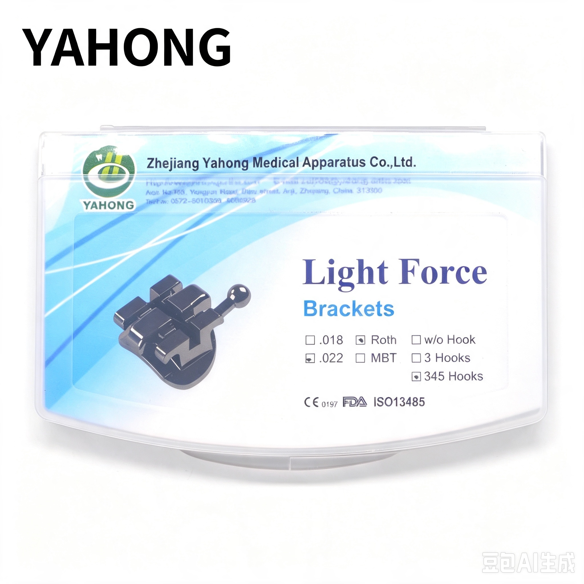 YAHONG Orthodontic Bracket,Light‑Force Bracket (H2),20*1 2