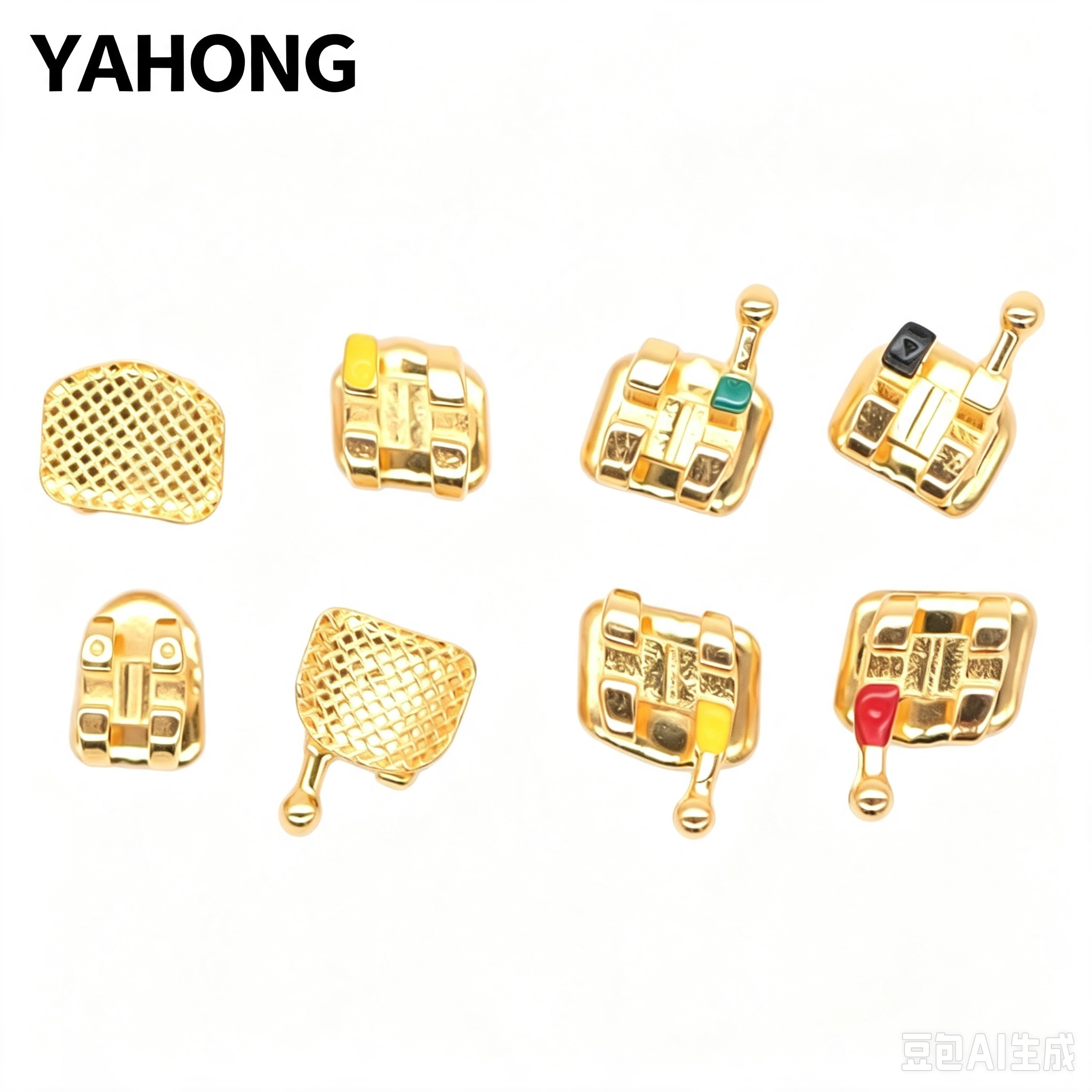 YAHONG Orthodontic Bracket,Gold‑Plated Bracket (H2),20*1