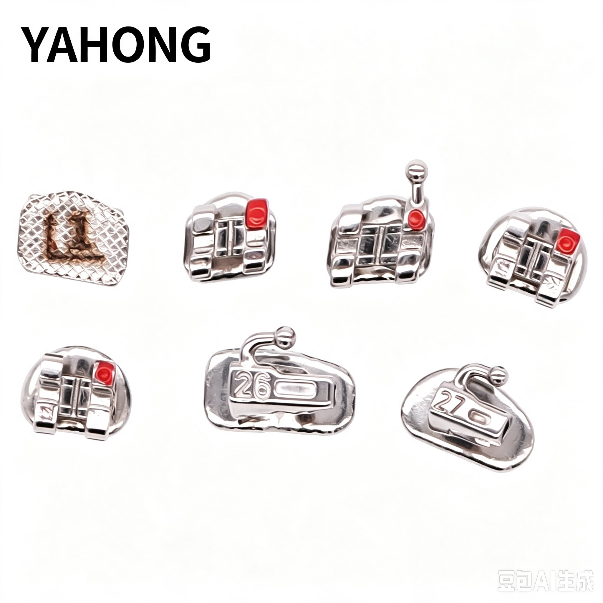 YAHONG Orthodontic Bracket,MIM Powder Metallurgy, Import Material (Laser Marked) Bracket (H1),28*1